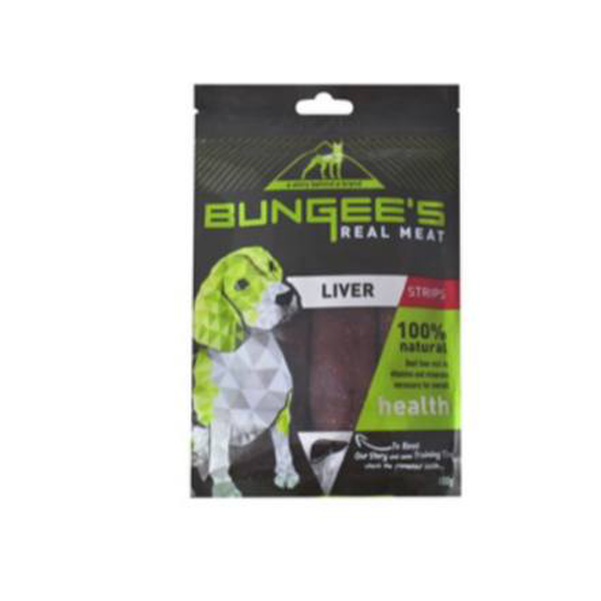 Bungees beef liver strip dog treats 100 grams