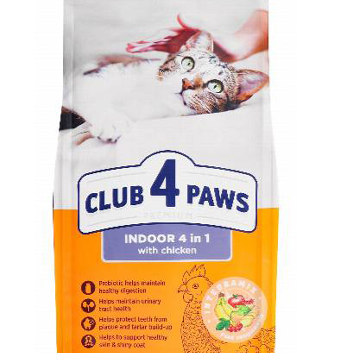 Club for paw indoor 4 in 1 with chicken 2kg for 870 egp.