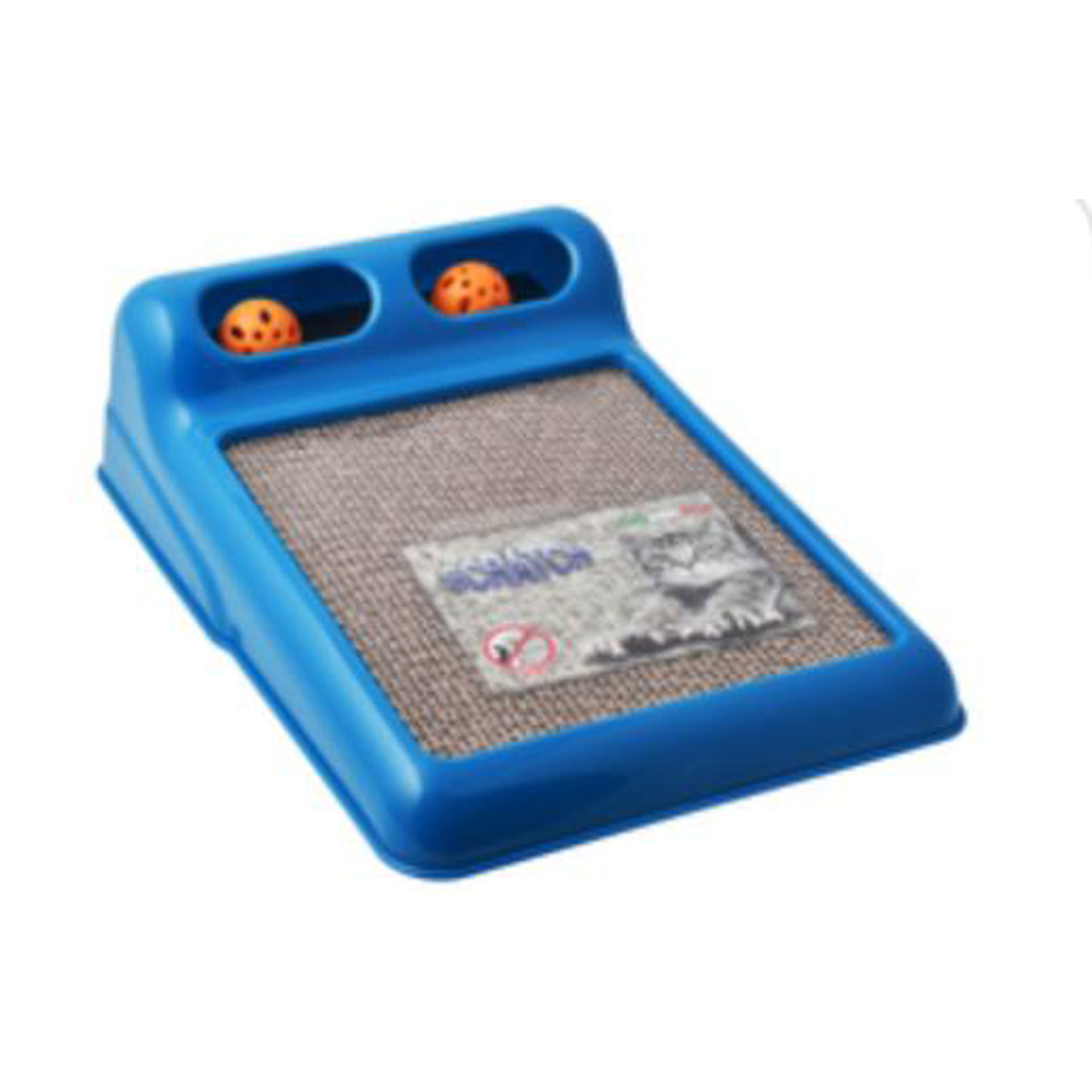 Georplast-blue-cat-scratching-pad-with-balls
